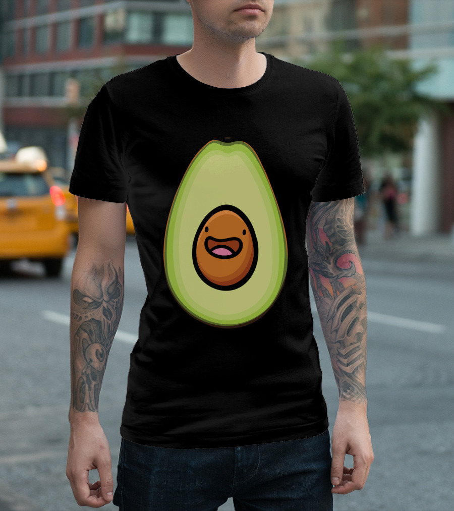 Avocado Dude Smiling Face Pit T-Shirt