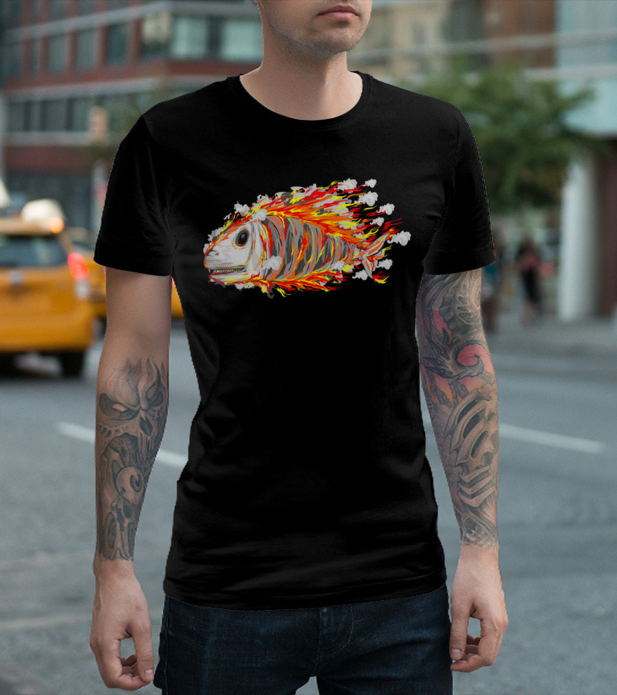 Fish On Fire Moto Burning Torpedo T-Shirt
