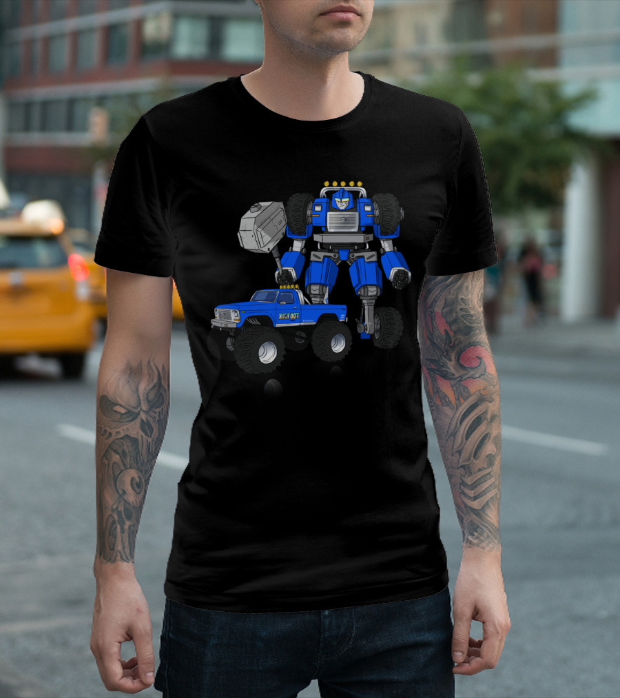 Bigfoot Monster Truck Transformer Robot Mashup T-Shirt