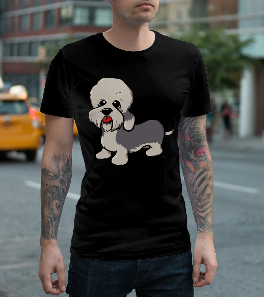 Dandie Dinmont Terrier Cute Cartoon Dog T-Shirt