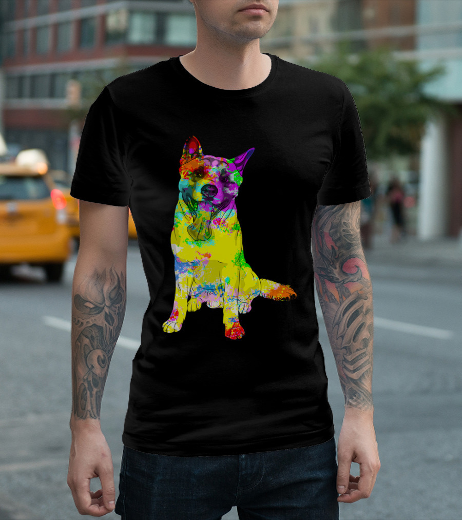 Colorful Abstract Akita Dog T-Shirt