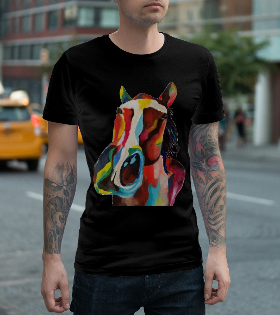 Colorful Horse Portrait Al T-Shirt