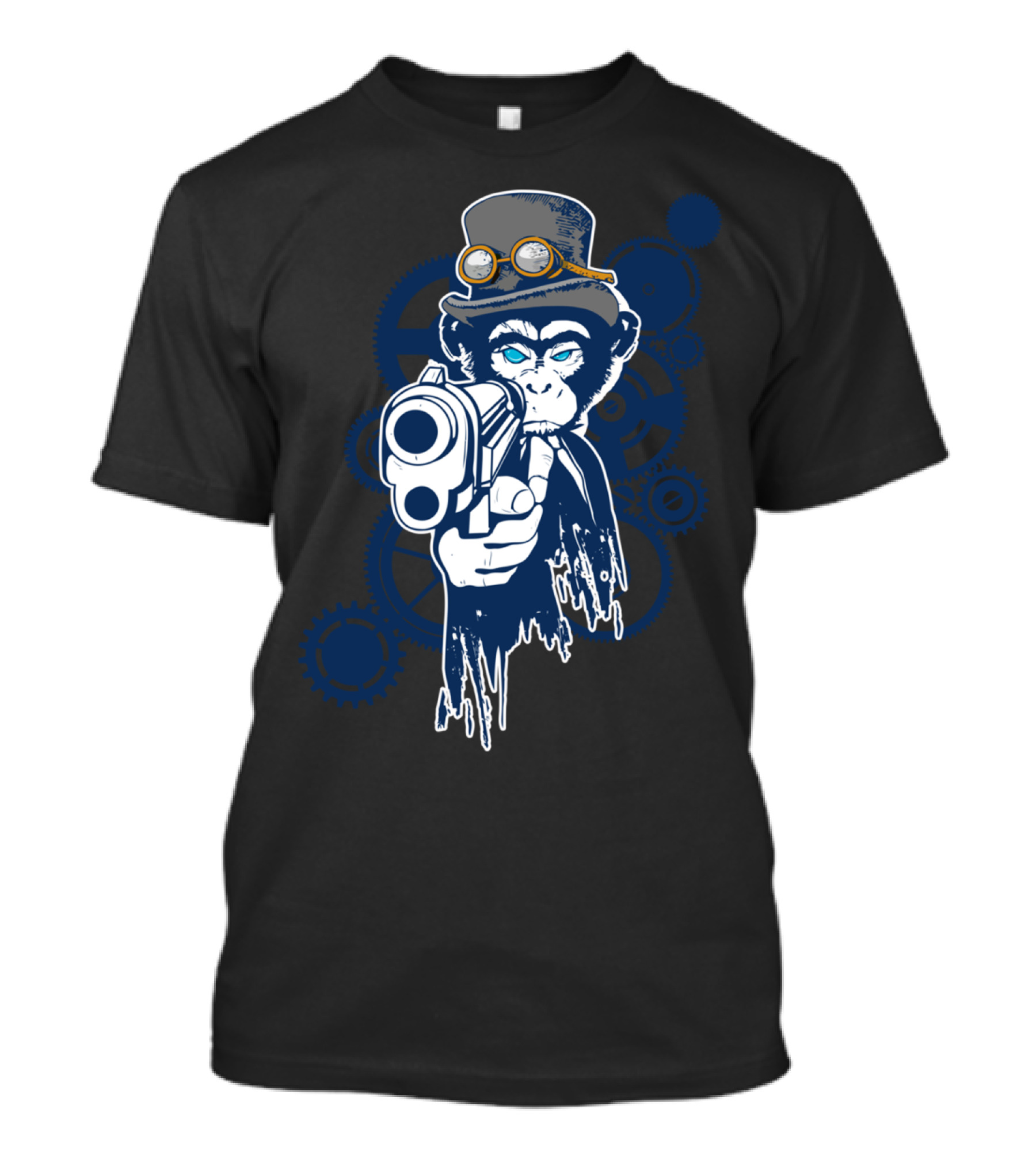 Monkey Gear Steampunk Top Hat Timepiece Gears T-Shirt