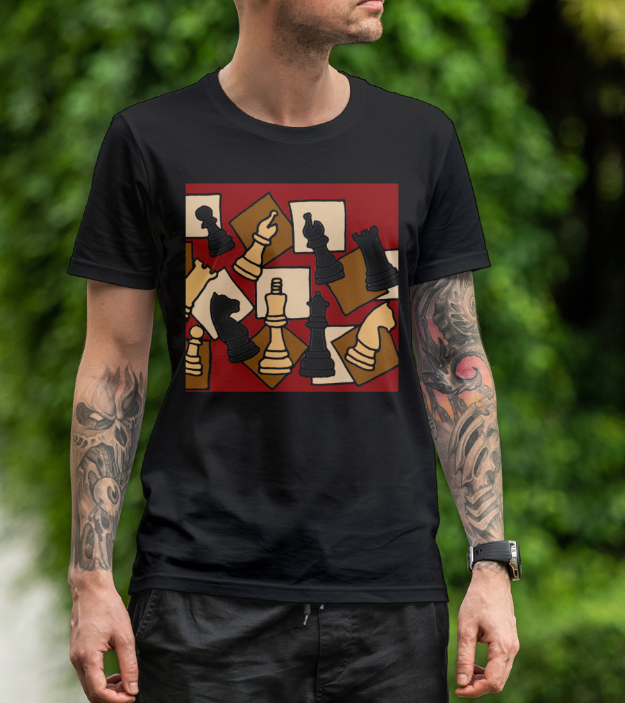 Awesome Chess Game Pieces Abstract T-Shirt