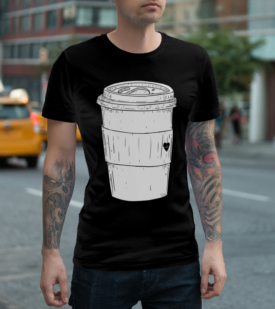 Coffee In My Veins Love Heart Cup T-Shirt