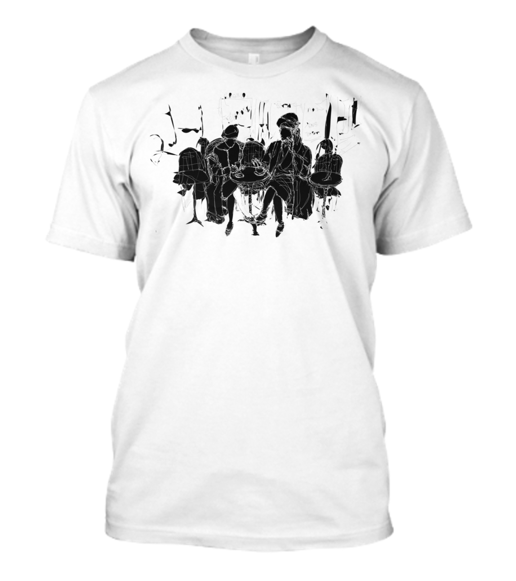 Parisian Cafe Sketch Coffee Experience T-Shirt