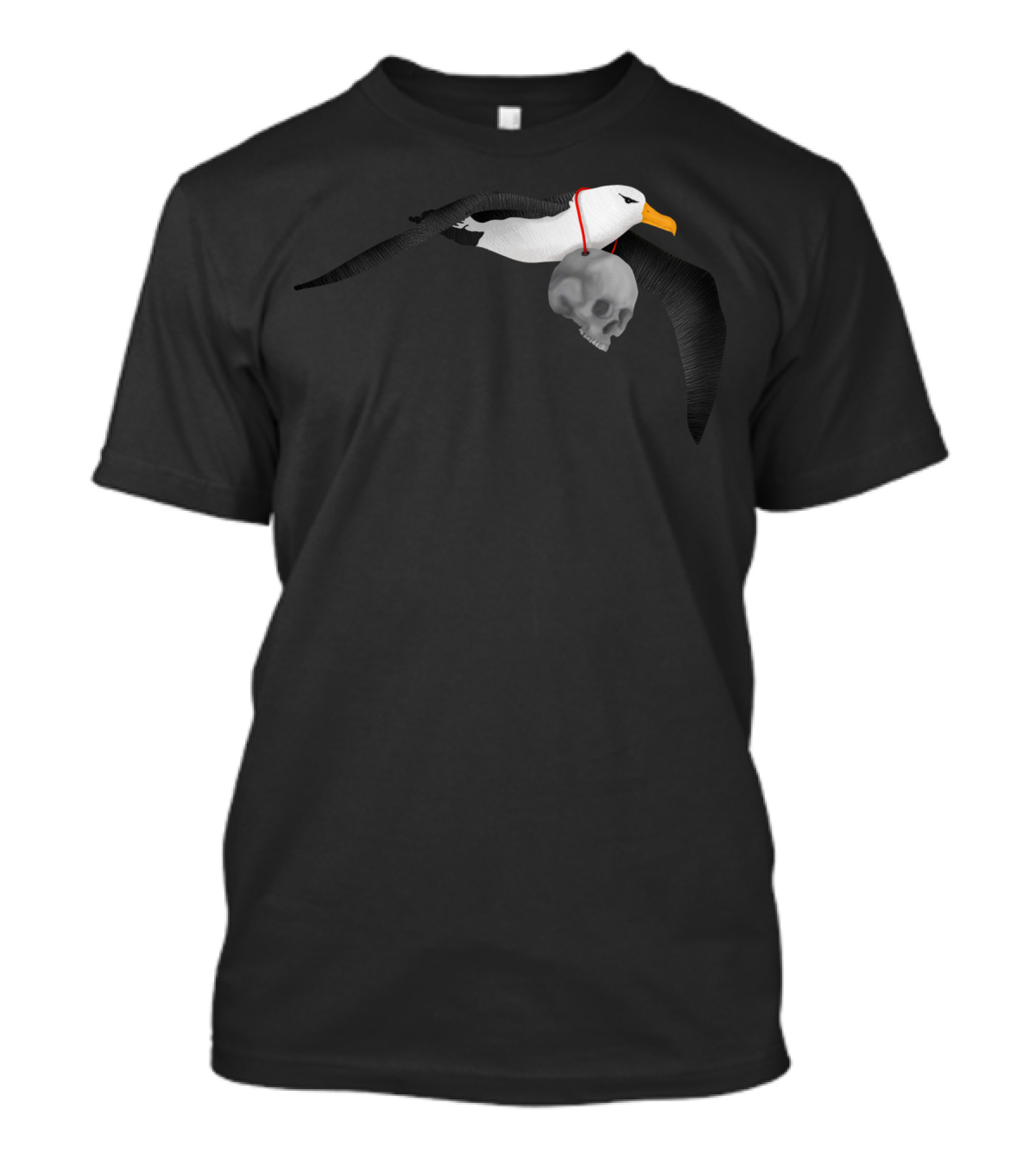 Albatross Carrying Skull With Red Necklace T-Shirt