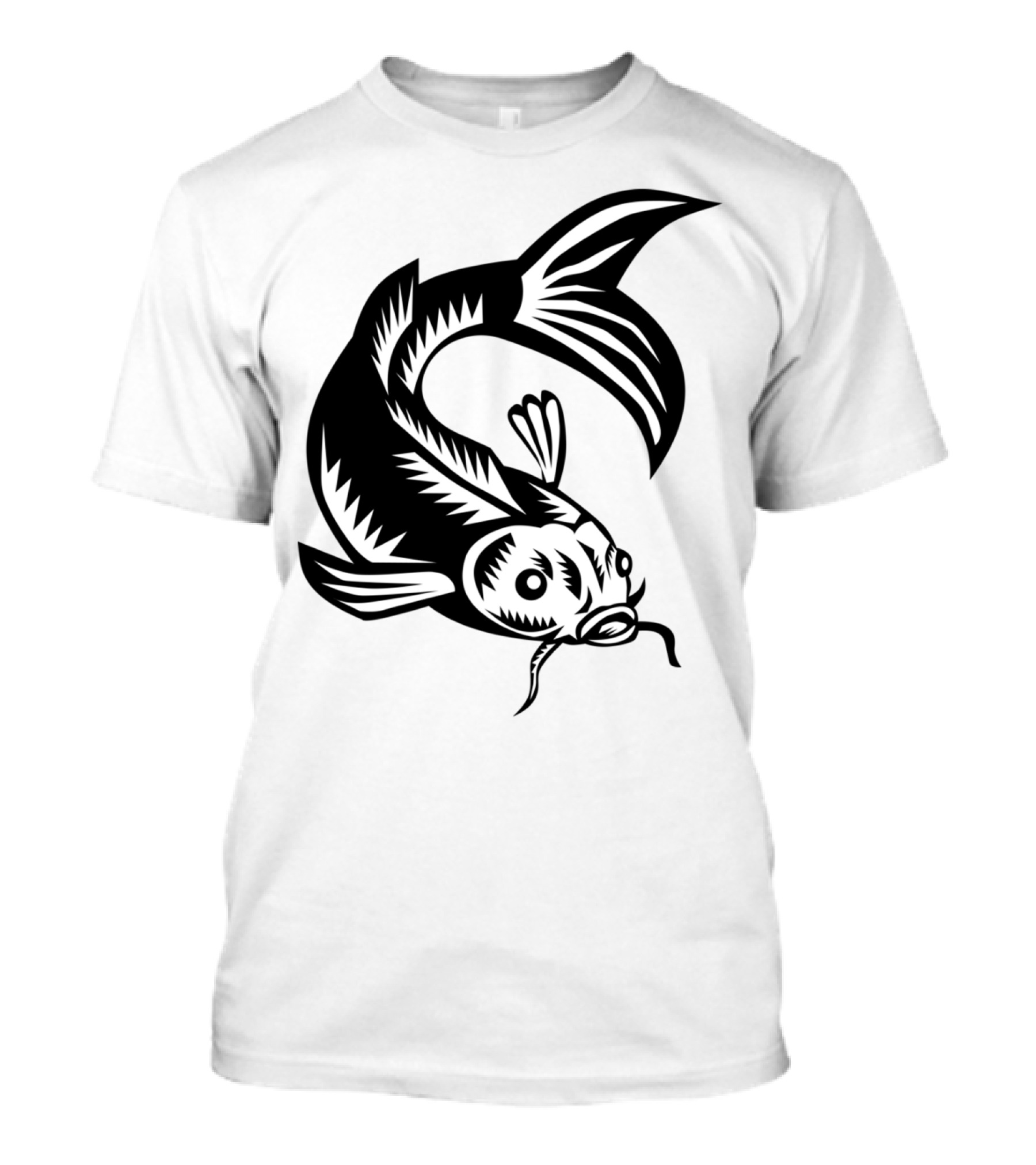 Koi Nishikigoi Carp Fish Traditional Woodcut T-Shirt