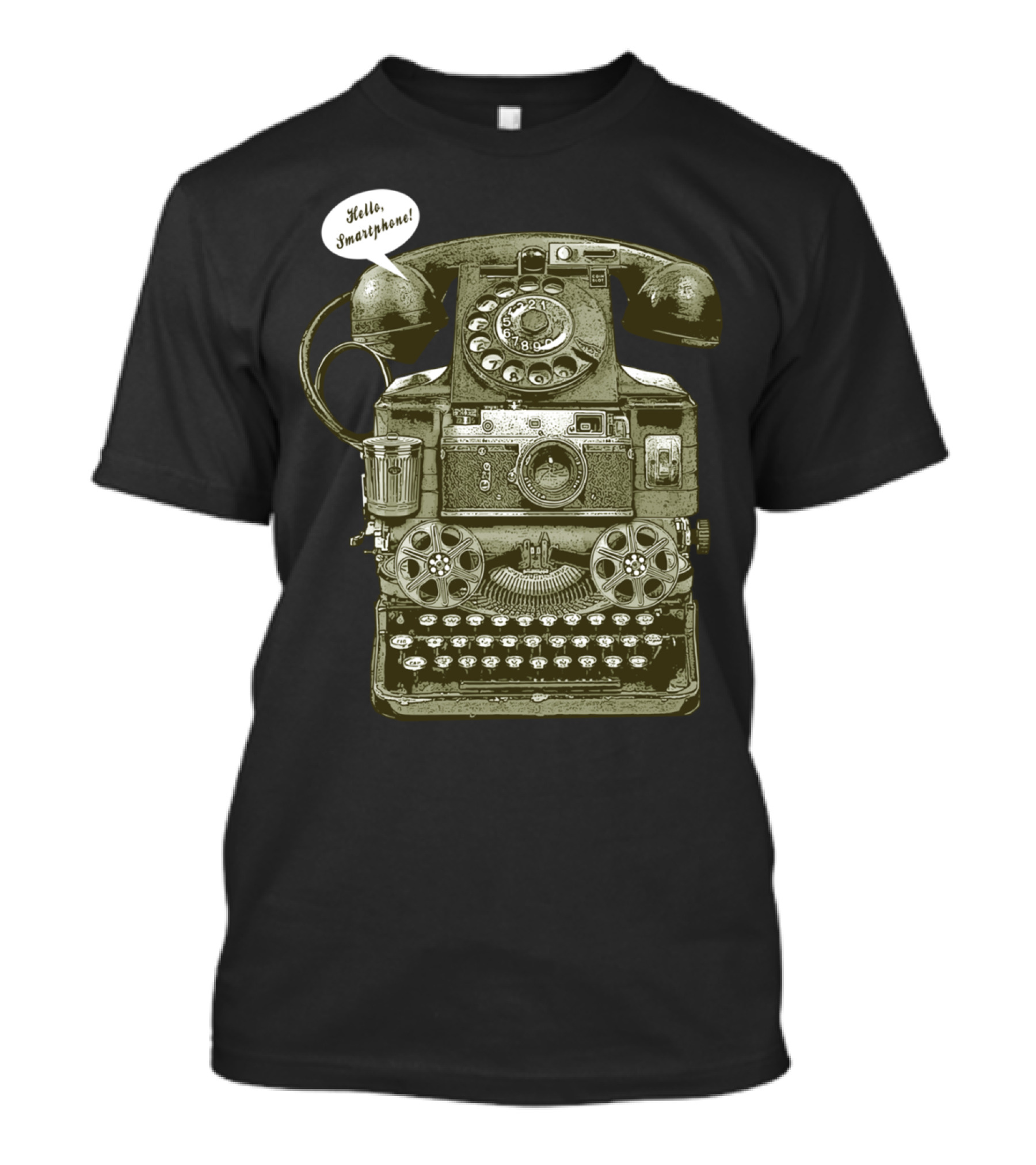 Hello, Smartphone Vintage Communication Mashup T-Shirt