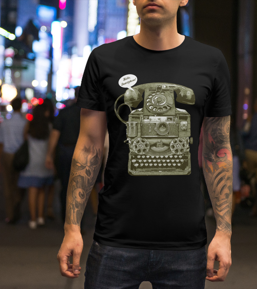 Hello, Smartphone Vintage Communication Mashup T-Shirt