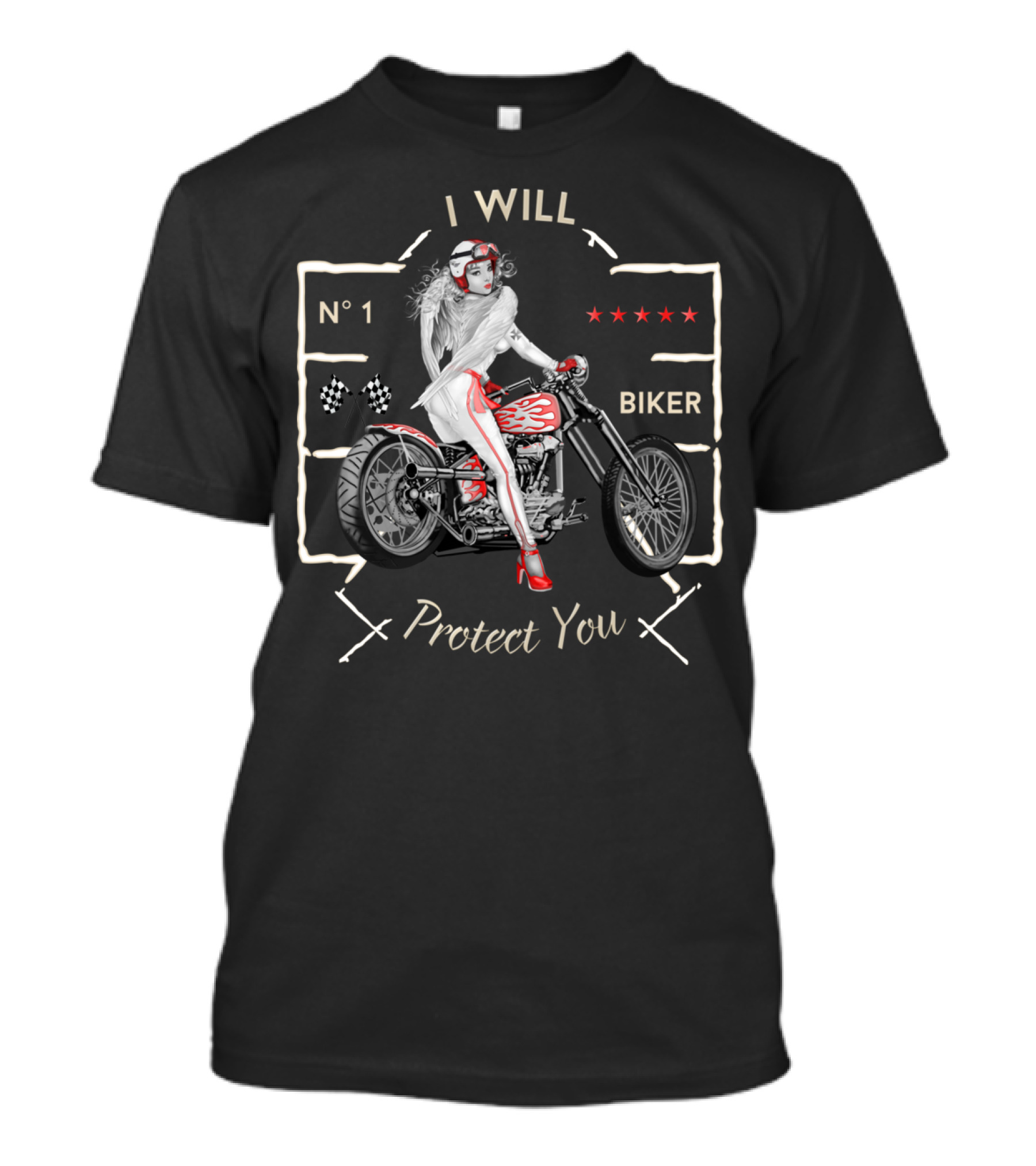 I Will Protect You No 1 Biker Angel T-Shirt