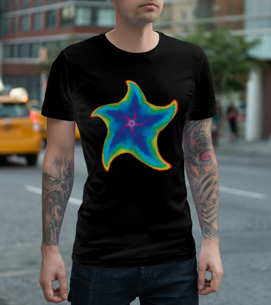 Starfish Nebula Colorful Cosmic Star Shape T-Shirt
