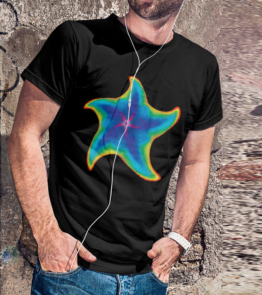 Starfish Nebula Colorful Cosmic Star Shape T-Shirt