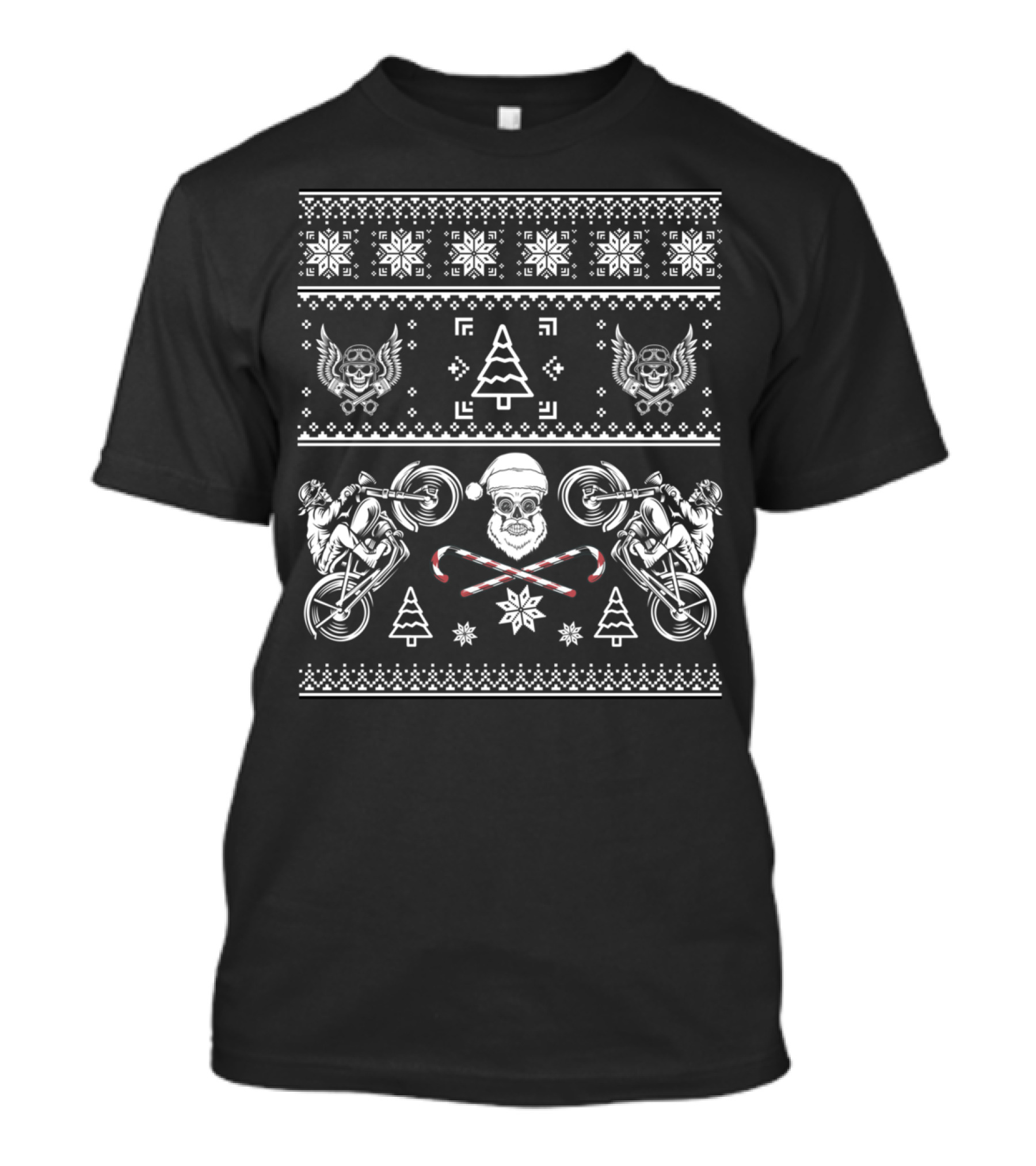 Santa Motorcycle Christmas T-Shirt