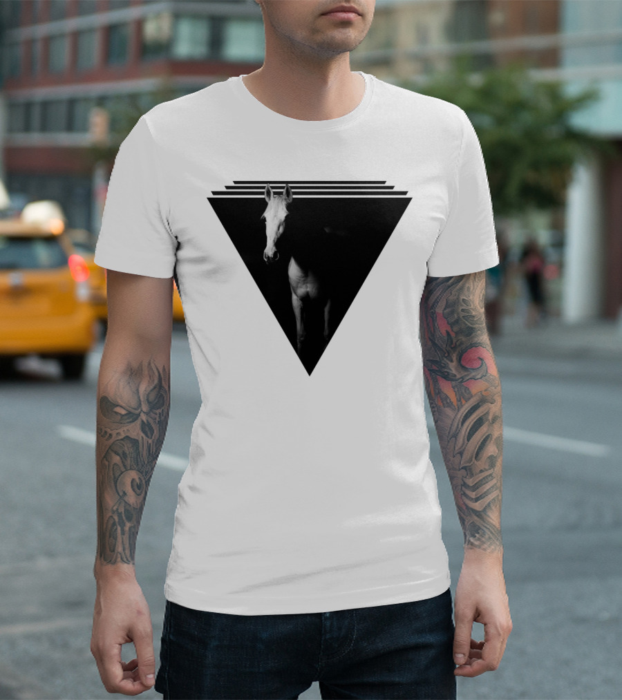 Dark Horse In Shadow Triangular Frame T-Shirt