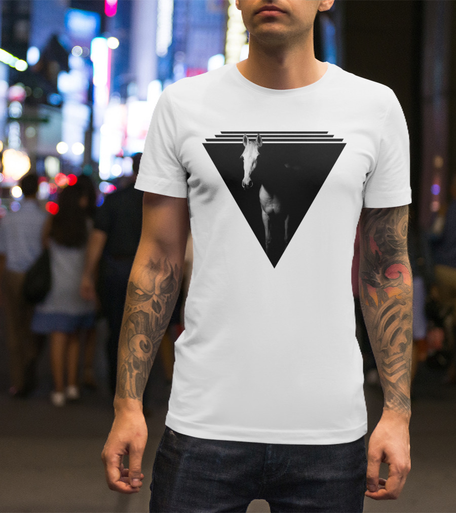 Dark Horse In Shadow Triangular Frame T-Shirt