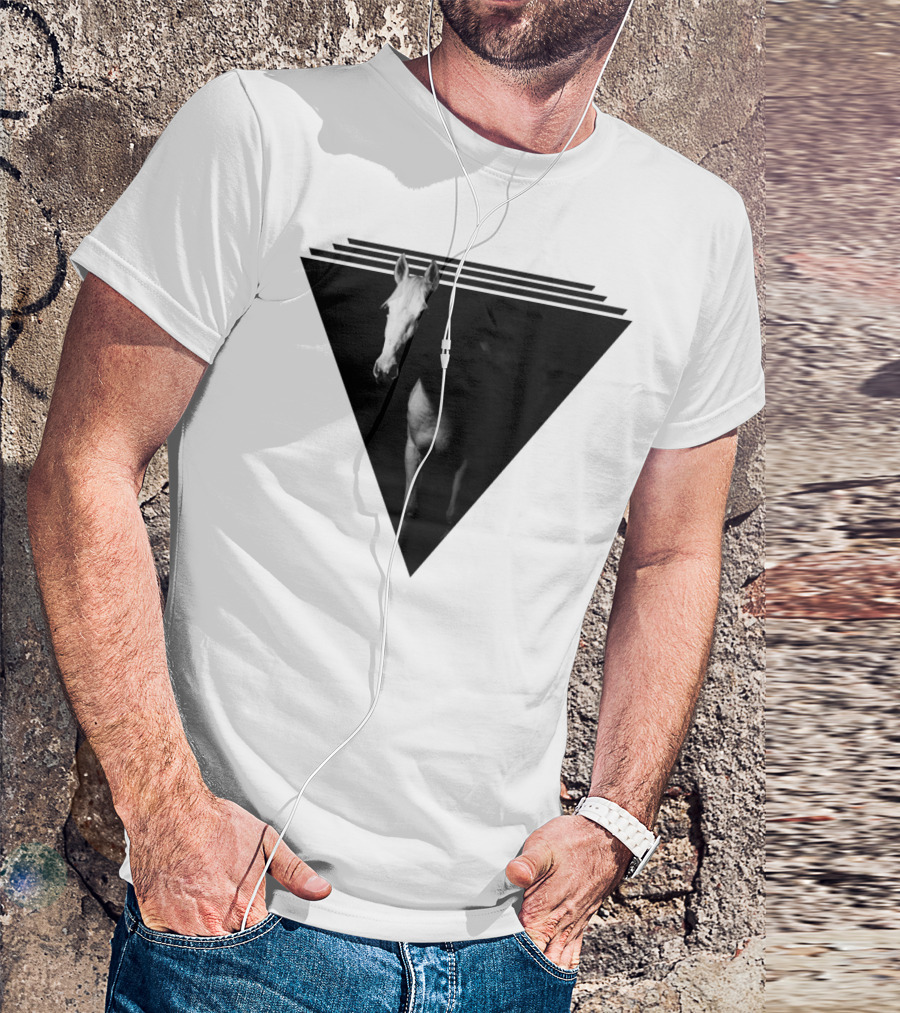 Dark Horse In Shadow Triangular Frame T-Shirt