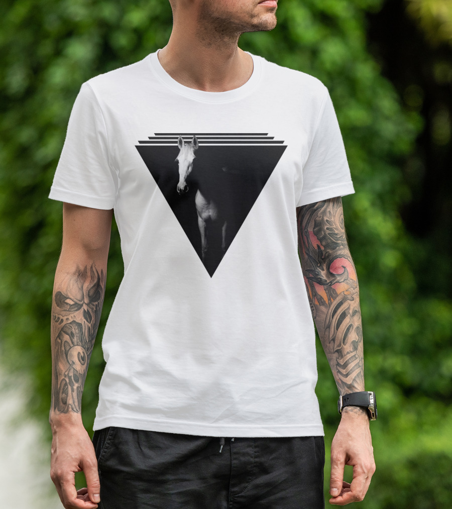 Dark Horse In Shadow Triangular Frame T-Shirt
