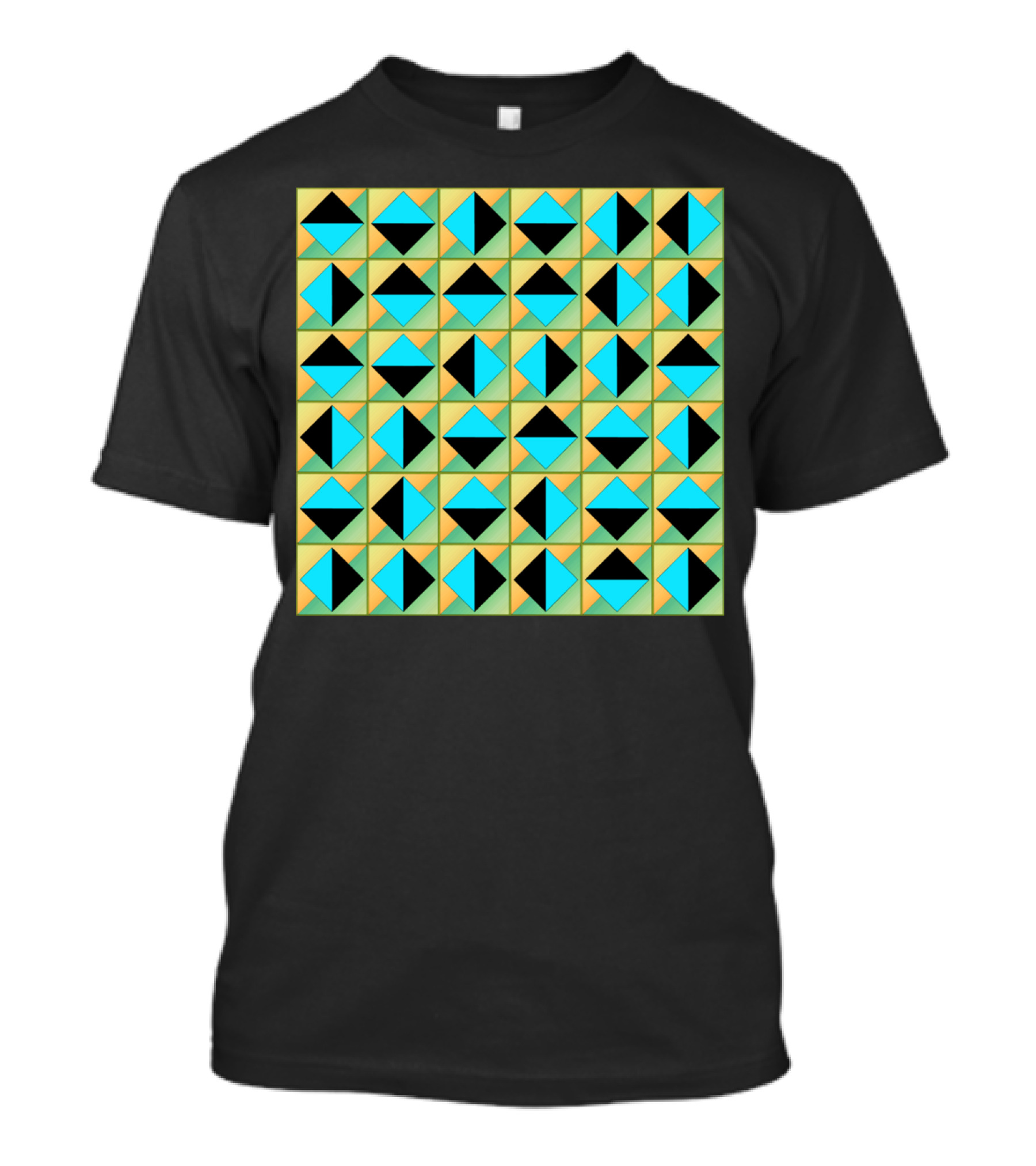 Algorithmic Geometric Colorful Pattern Design Squares T-Shirt