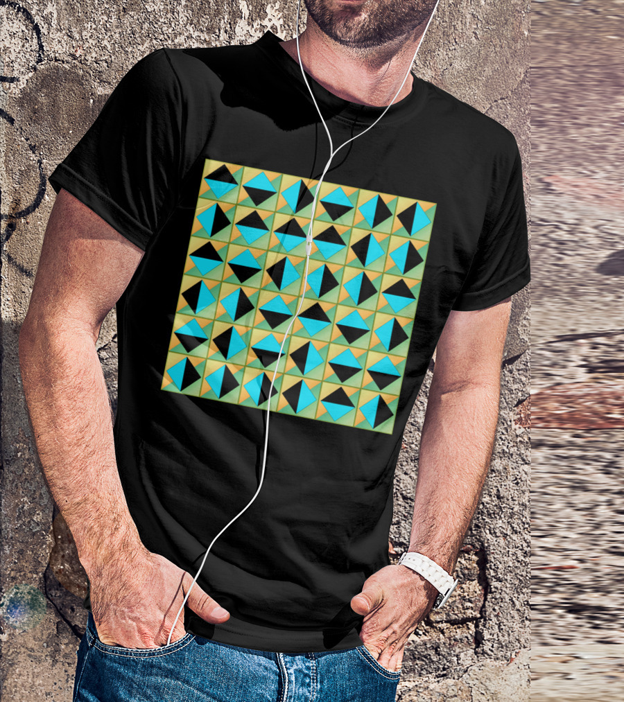 Algorithmic Geometric Colorful Pattern Design Squares T-Shirt