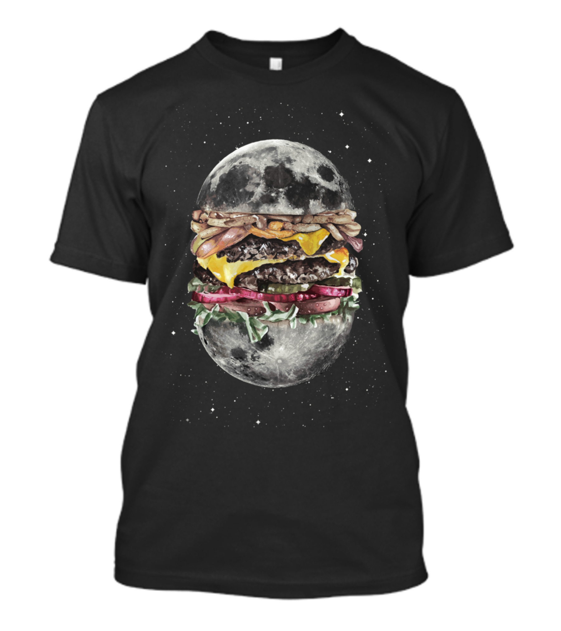 Moon Burger Lunar Fast Food Cosmic Cheeseburger T-Shirt