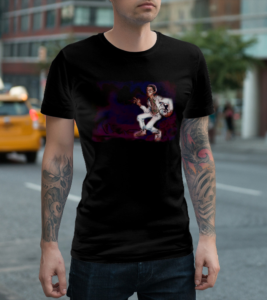 Moon Kush Smoking Hipster With Headphones And Sneakers T-Shirt