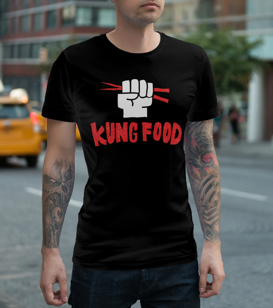 Kung Food Fist Chopsticks Classic Martial Arts T-Shirt