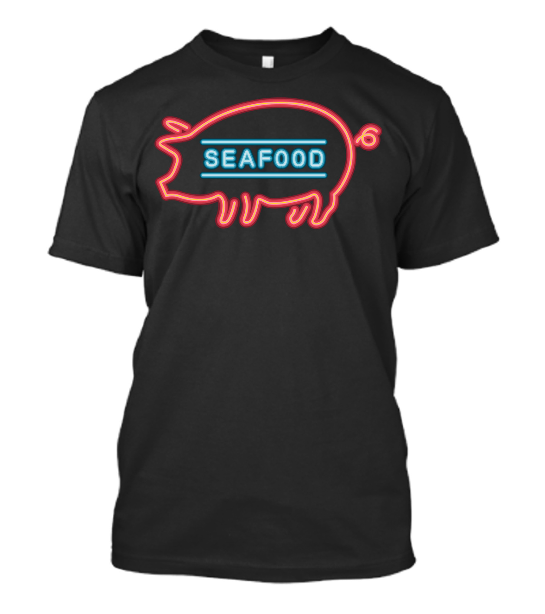 Seafood Pig Neon Sign T-Shirt