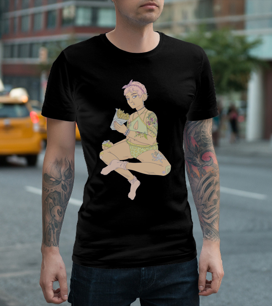 More Food Retro Pastel Fashion Fries and Donut Aesthetic T-Shirt