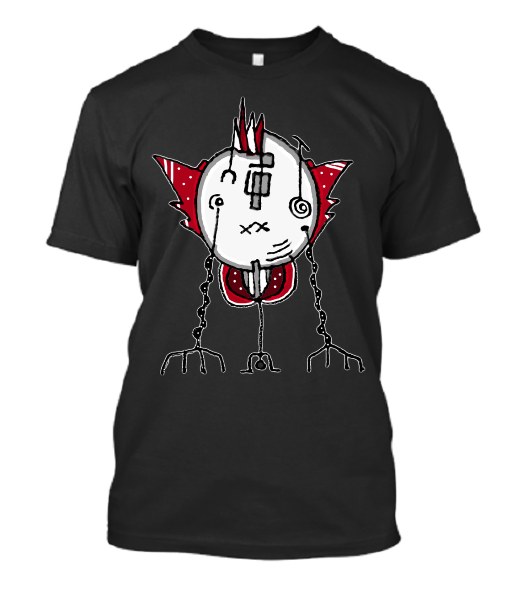 Alien Robot Hand Draw Art Sketch Creature T-Shirt