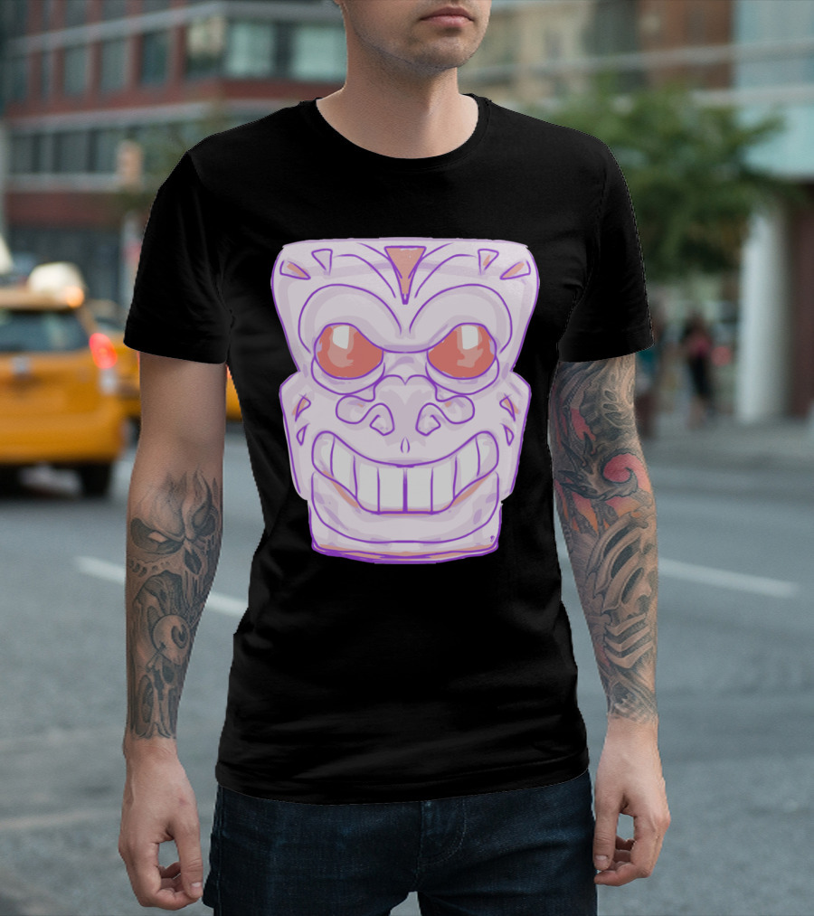 Mystical Alien Skull Mask with Glowing Eyes T-Shirt