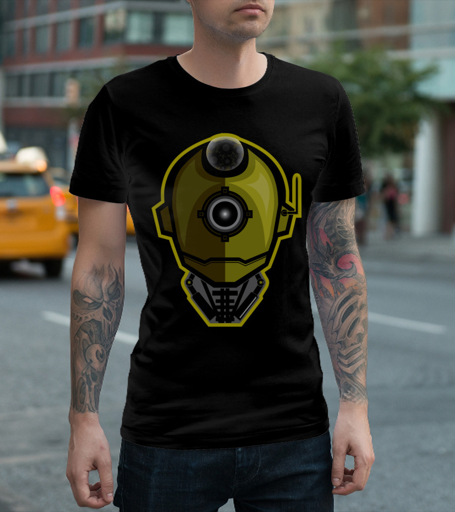 Steampunk Robot Head with Gears and Antenna T-Shirt