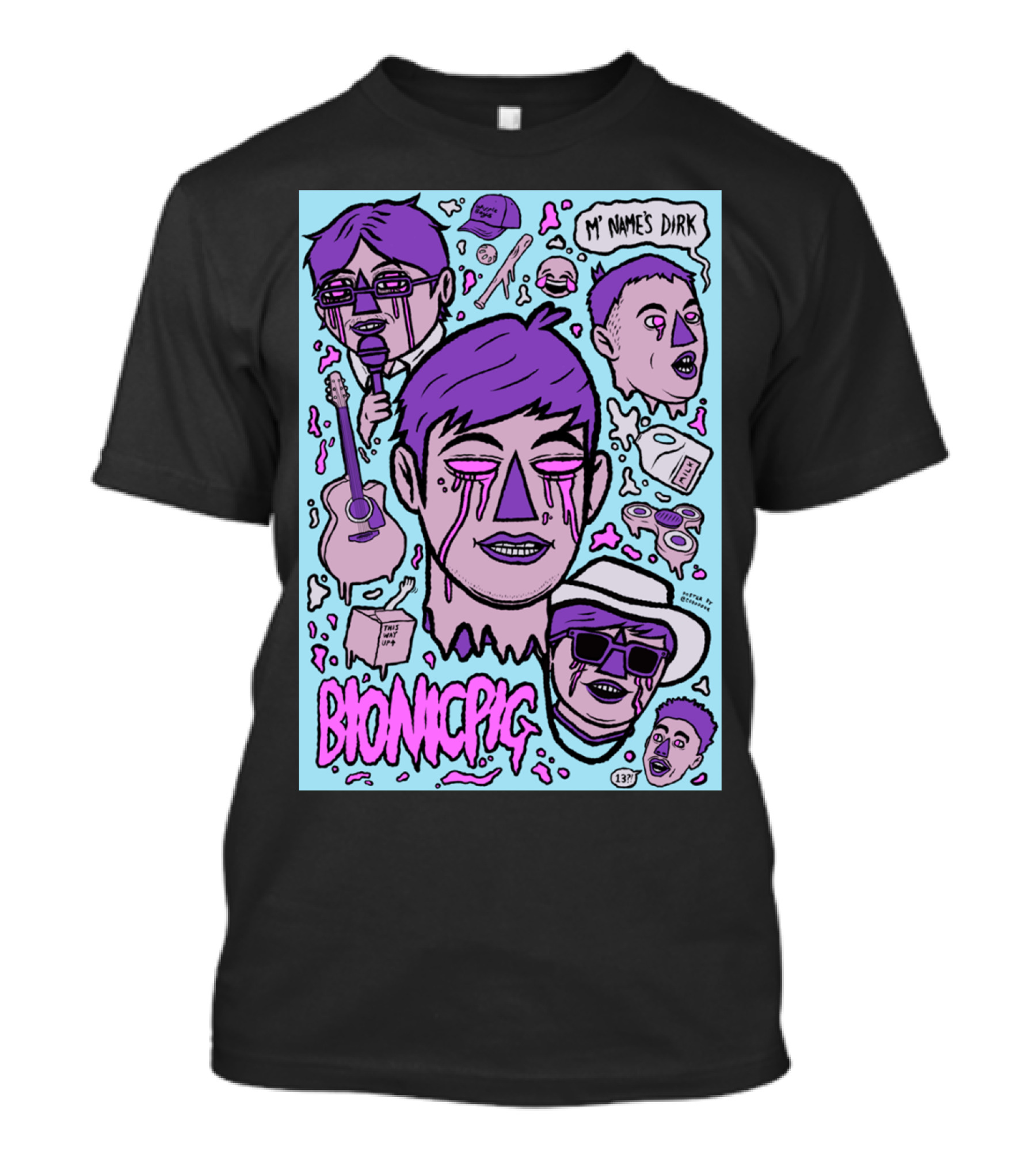 BIONICPIG My Name's Dirk PINKPURPLEKILLER 137 T-Shirt