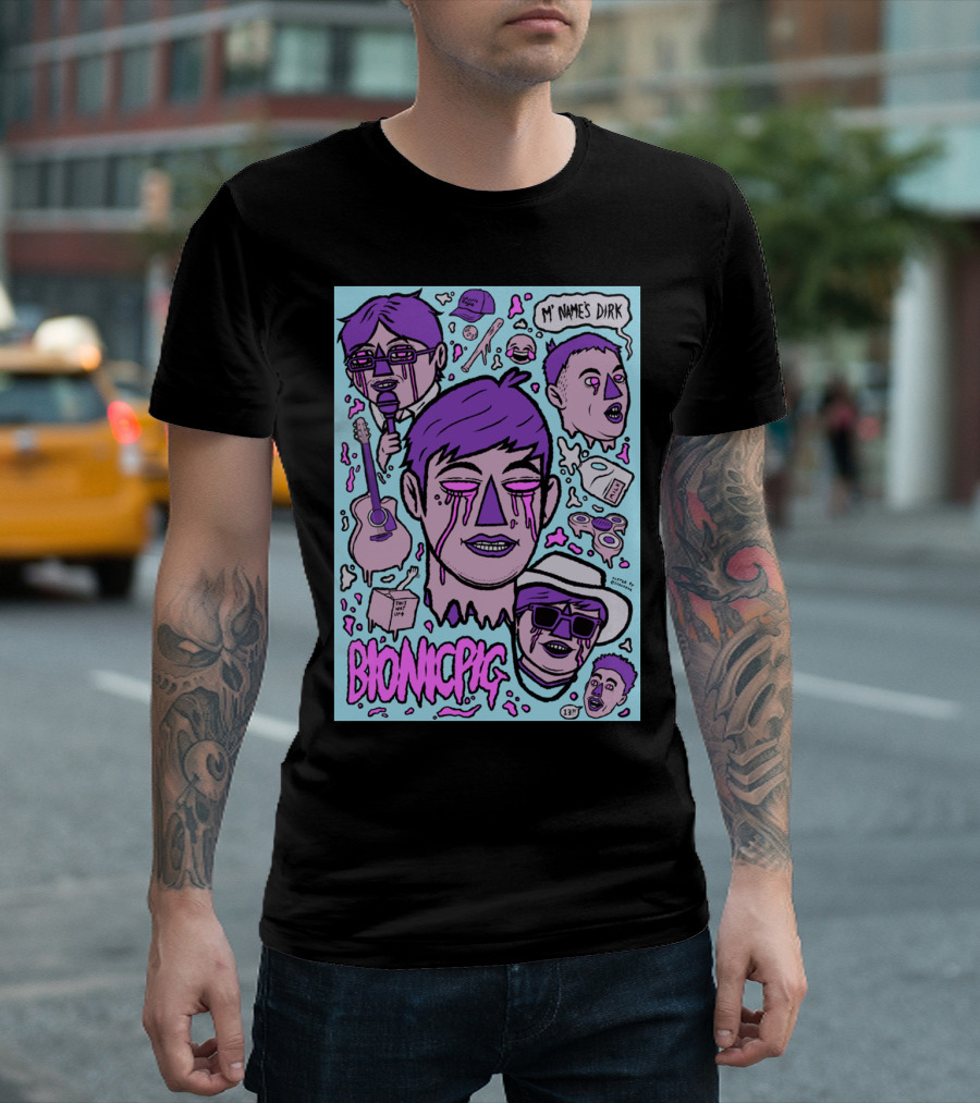 BIONICPIG My Name's Dirk PINKPURPLEKILLER 137 T-Shirt