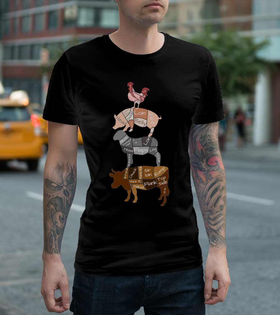 Head Loin Belly Leg Neck Loin Leg Roast Flaps Neck Chuck Sir Loin T-Shirt