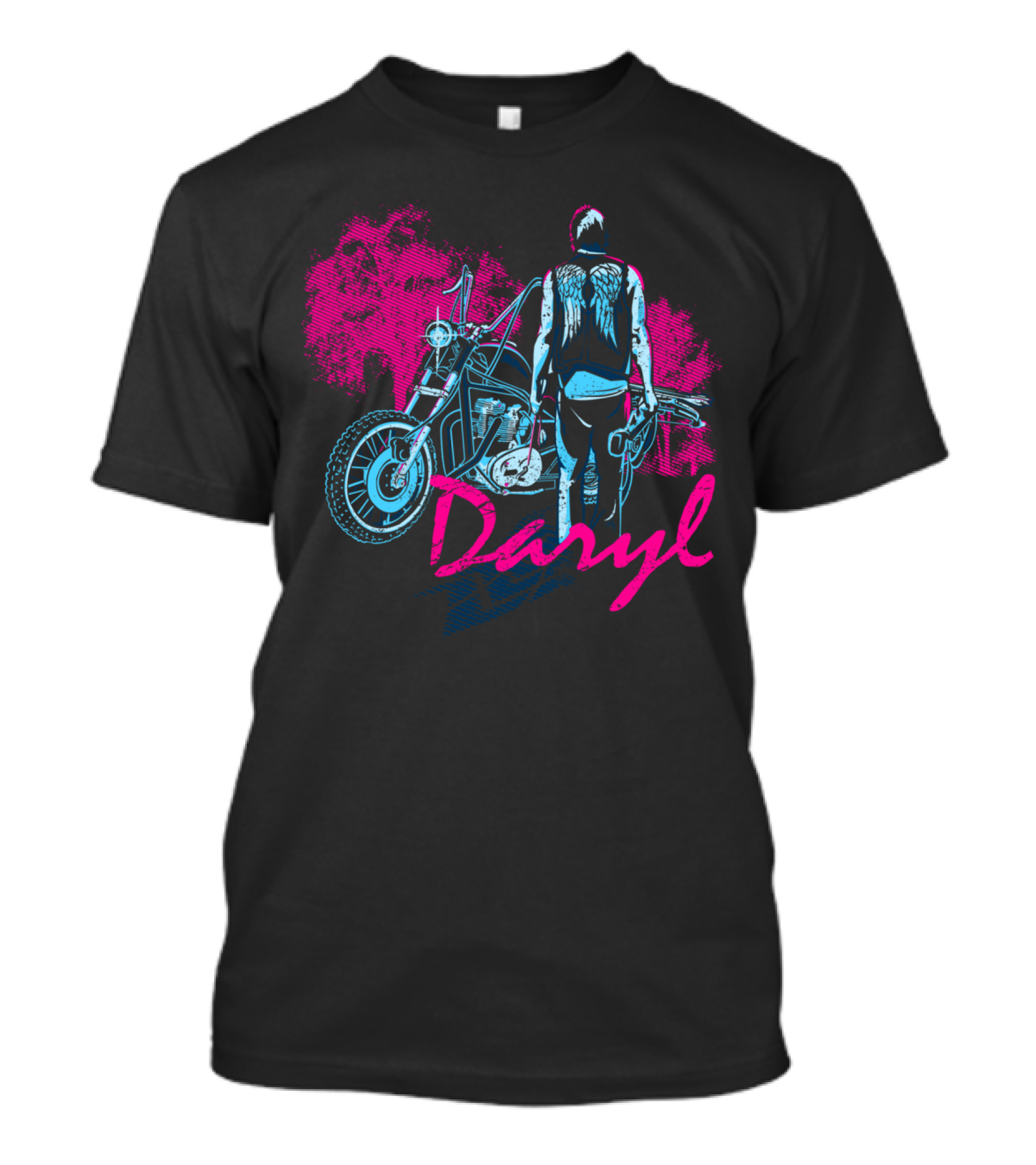 Daryl Motorcycle Ride With Angel Wings Vest T-Shirt