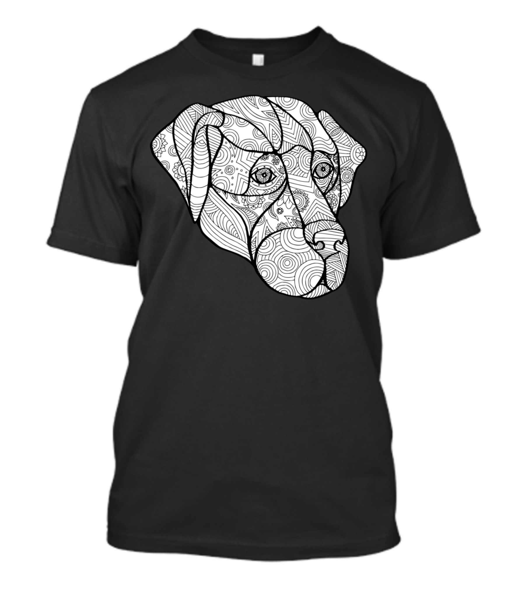 Labrador Retriever Mandala Detailed Patterned Dog Head T-Shirt