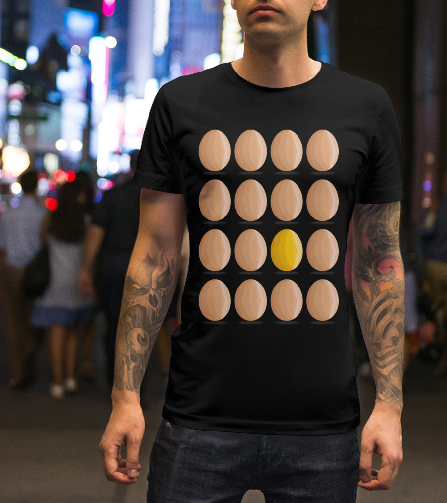 Eggs Family Unique Yellow Egg Among Brown Eggs T-Shirt