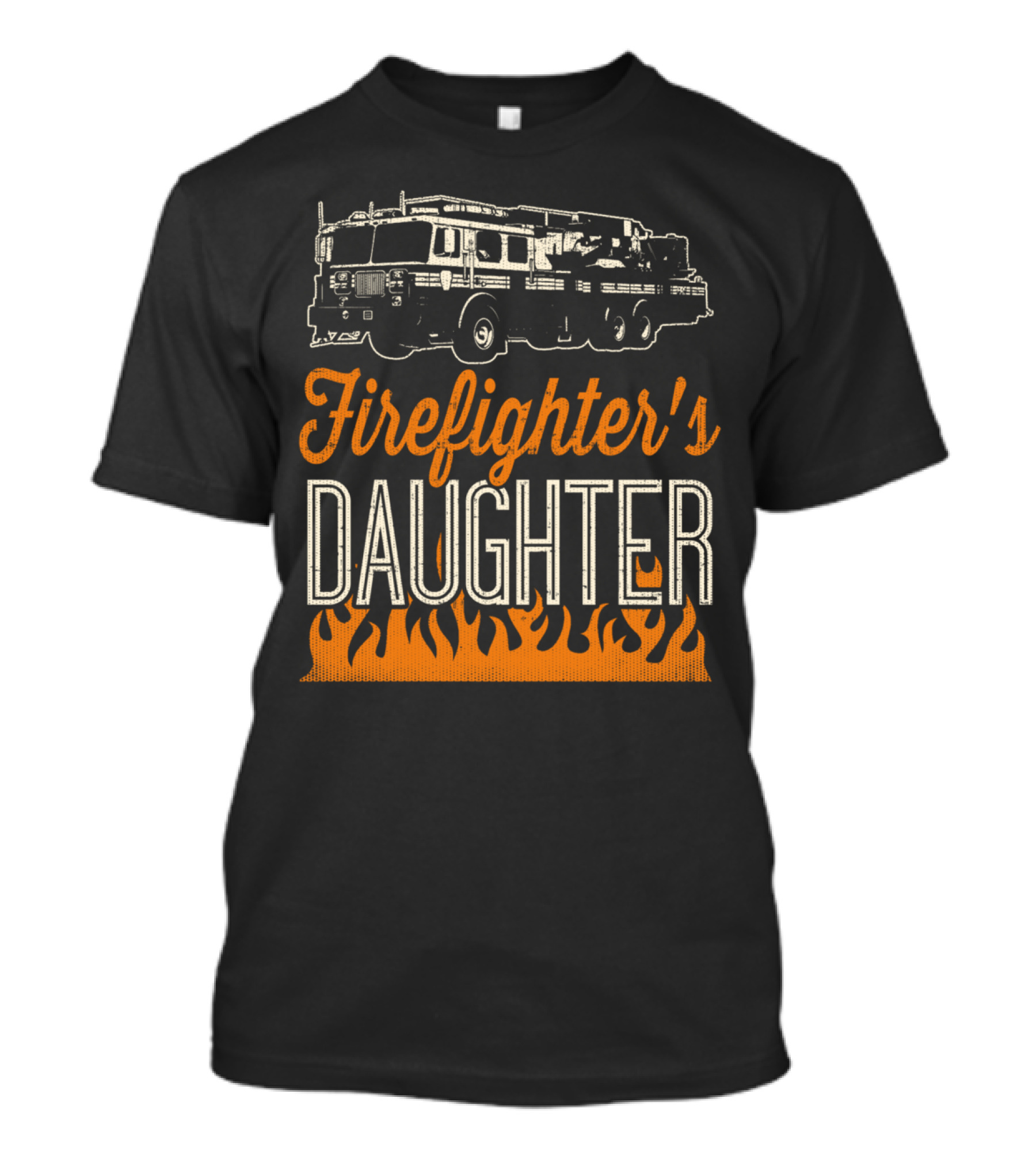 Firefighter's Daughter Firetruck Flames T-Shirt