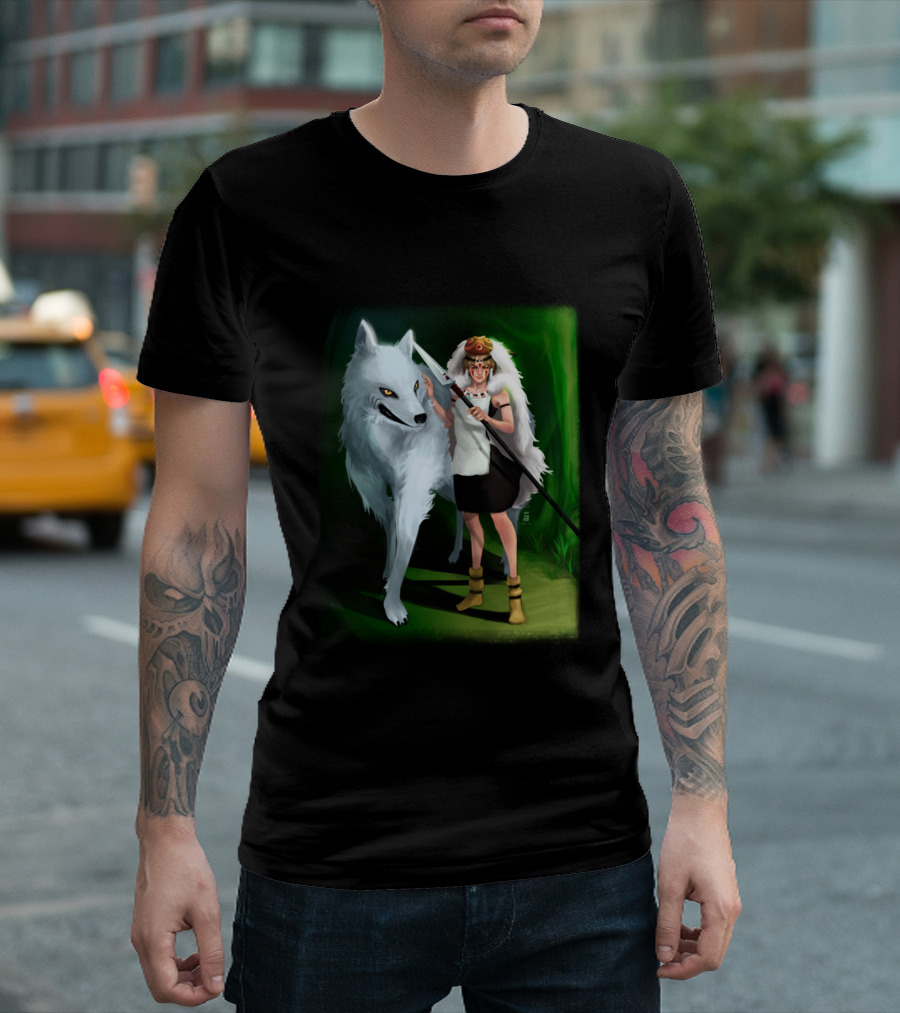 Daughter Of The Forest Guardian Wolf Warrior In The Enchanted Greenlight T-Shirt
