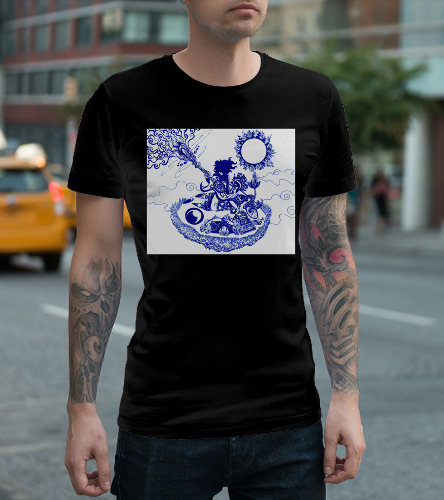 Alive Surreal Guitar Energy Burst Fantasy Scene T-Shirt