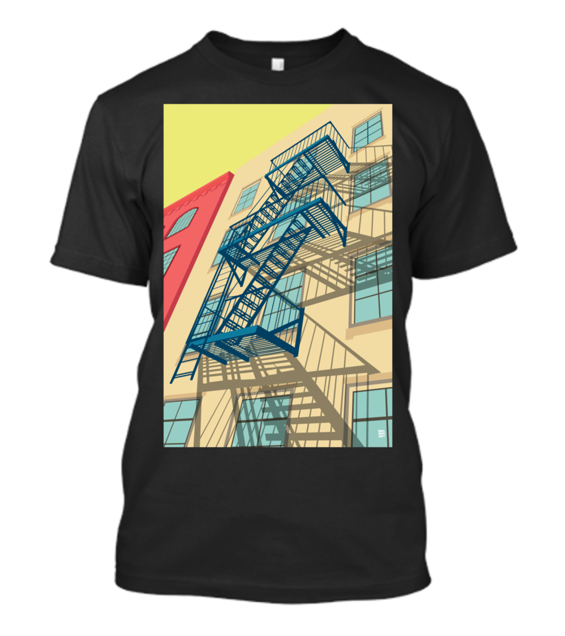 Greenwich Village New York City Fire Escape Urban Architecture T-Shirt