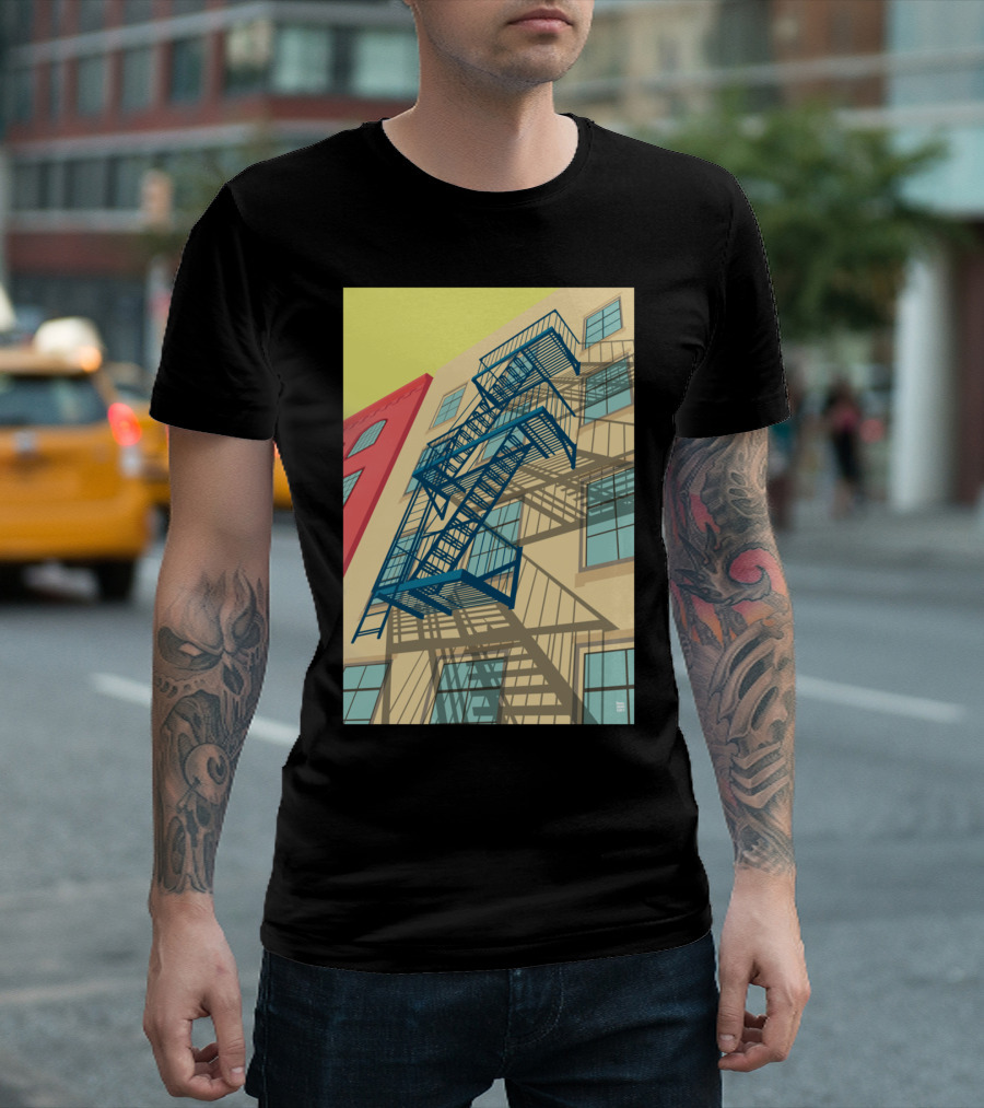 Greenwich Village New York City Fire Escape Urban Architecture T-Shirt