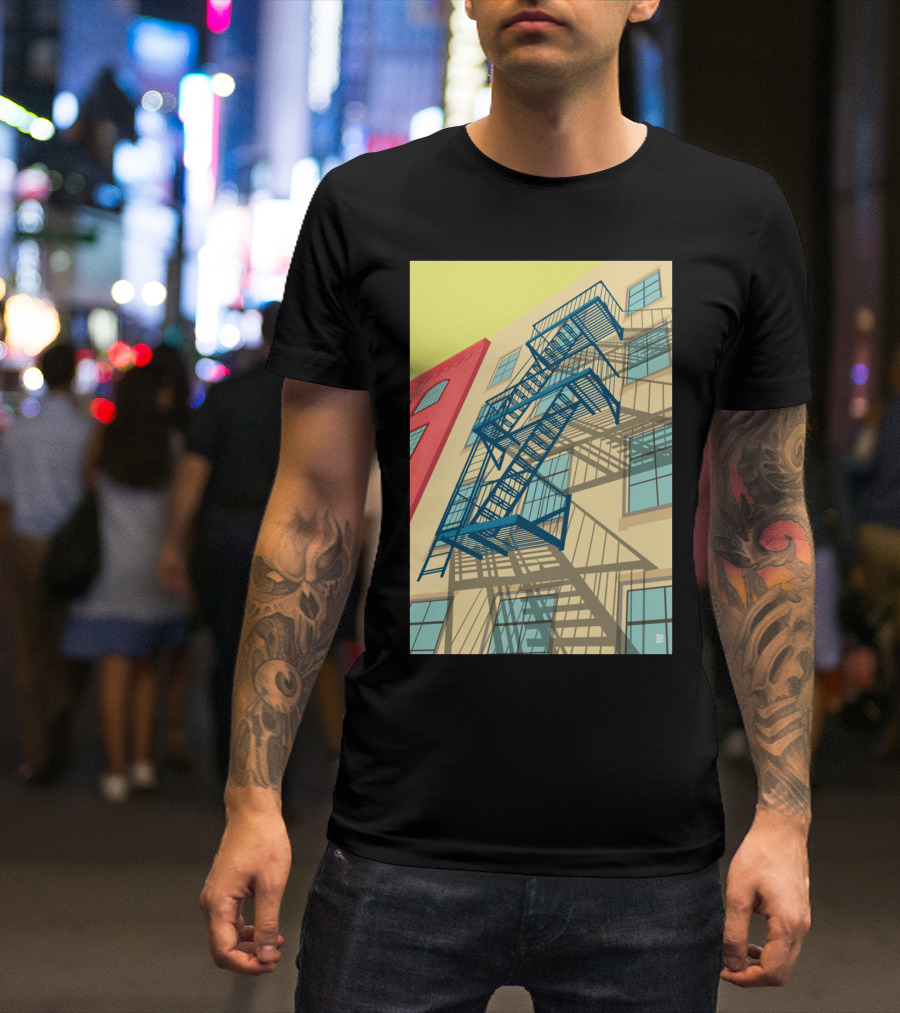 Greenwich Village New York City Fire Escape Urban Architecture T-Shirt