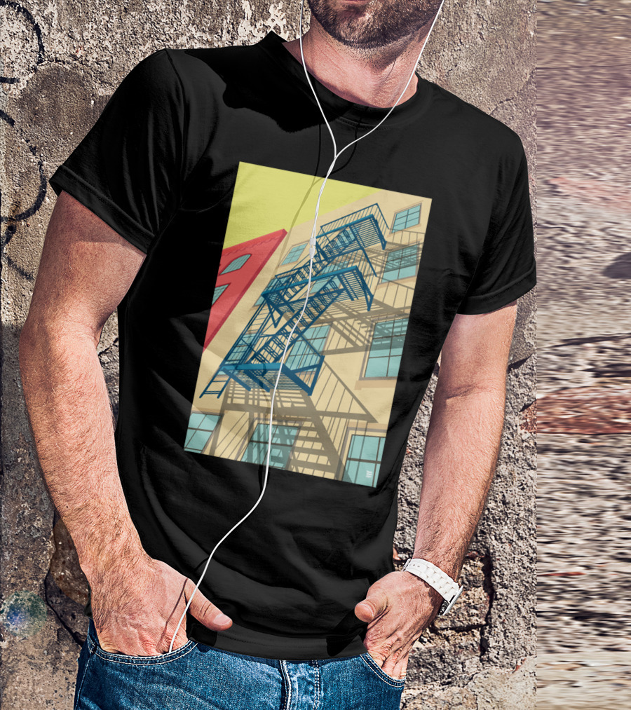 Greenwich Village New York City Fire Escape Urban Architecture T-Shirt