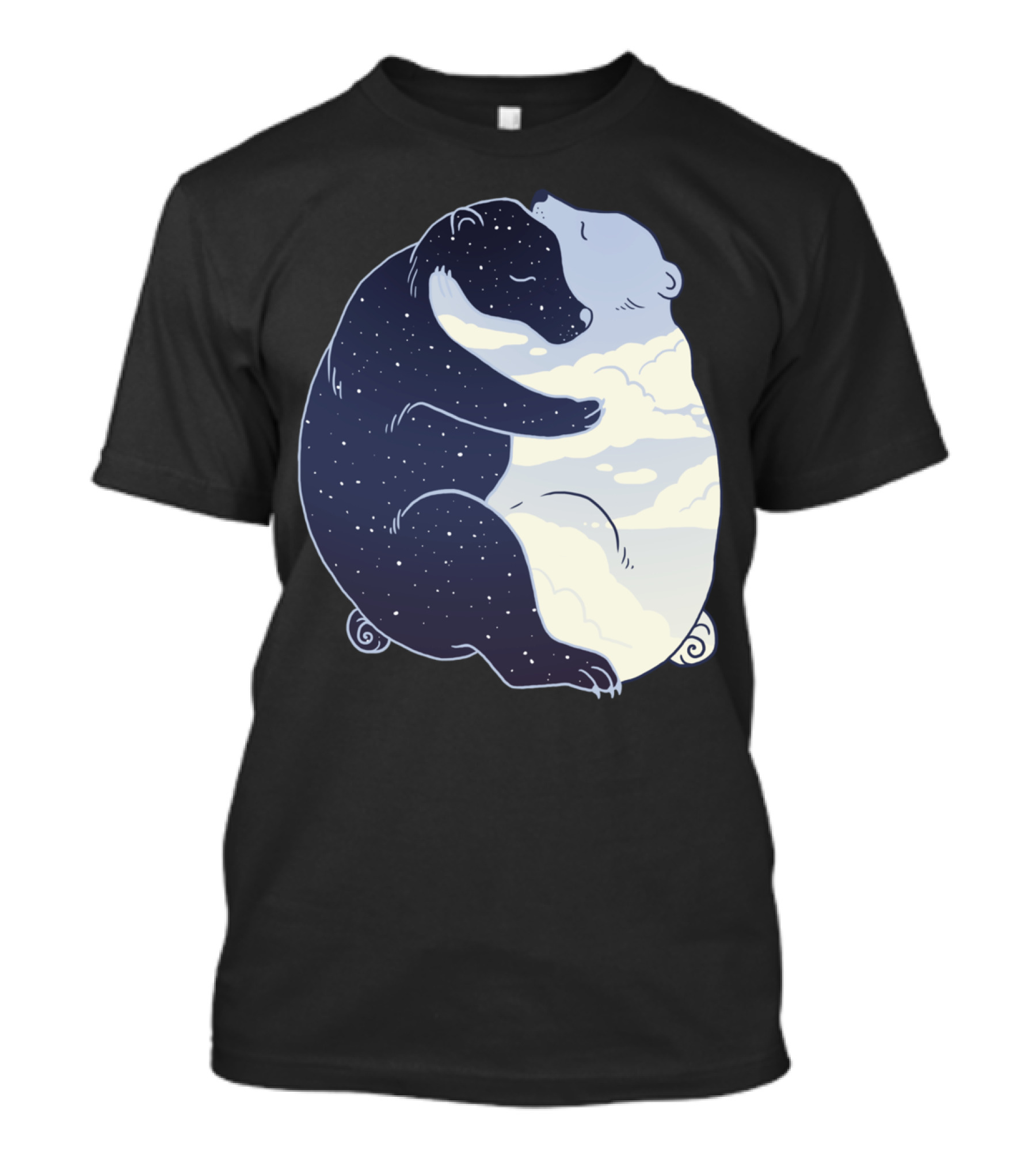 Night And Day Cosmic Bear Hug Fusion T-Shirt