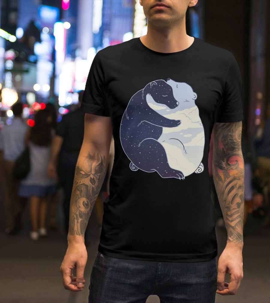 Night And Day Cosmic Bear Hug Fusion T-Shirt