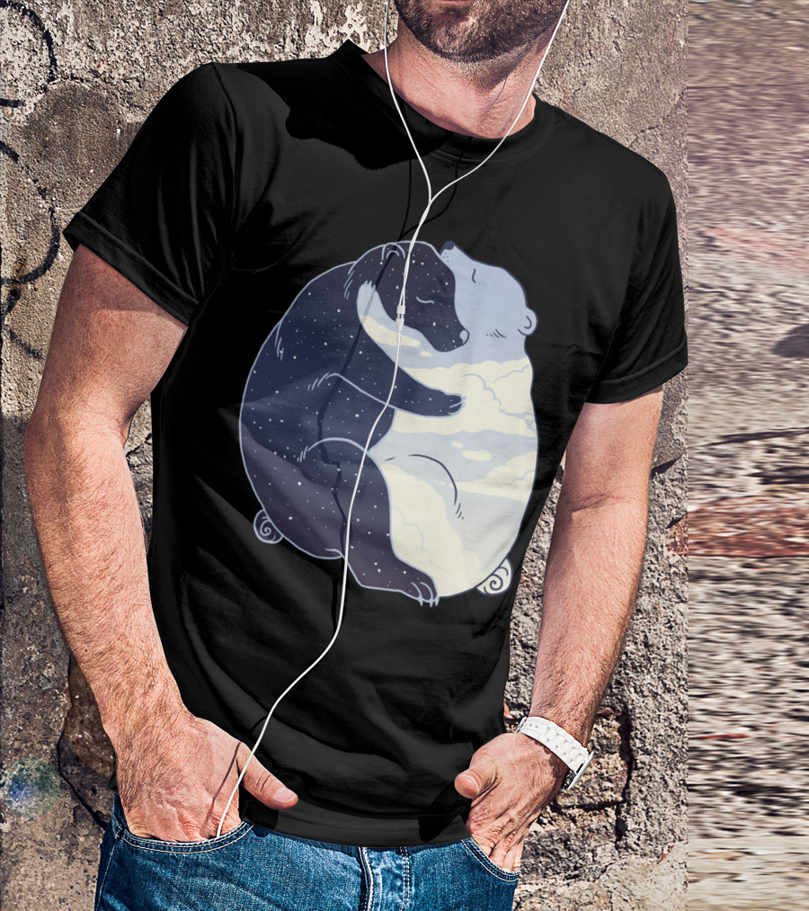 Night And Day Cosmic Bear Hug Fusion T-Shirt