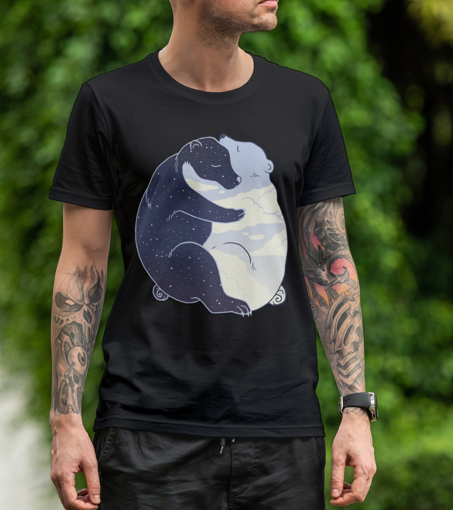 Night And Day Cosmic Bear Hug Fusion T-Shirt