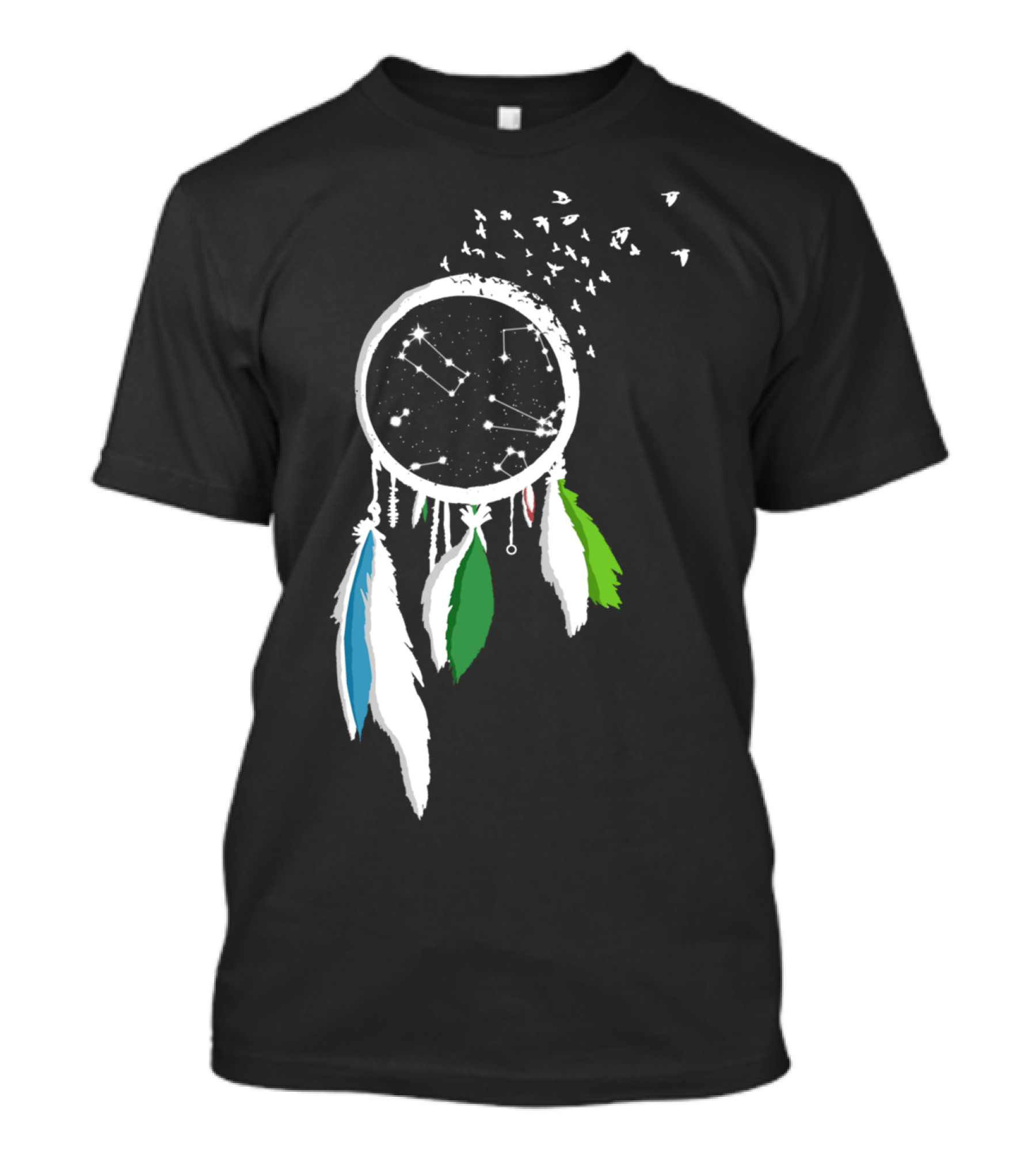Birds Of A Feather Dreamcatcher Constellation Feathers T-Shirt